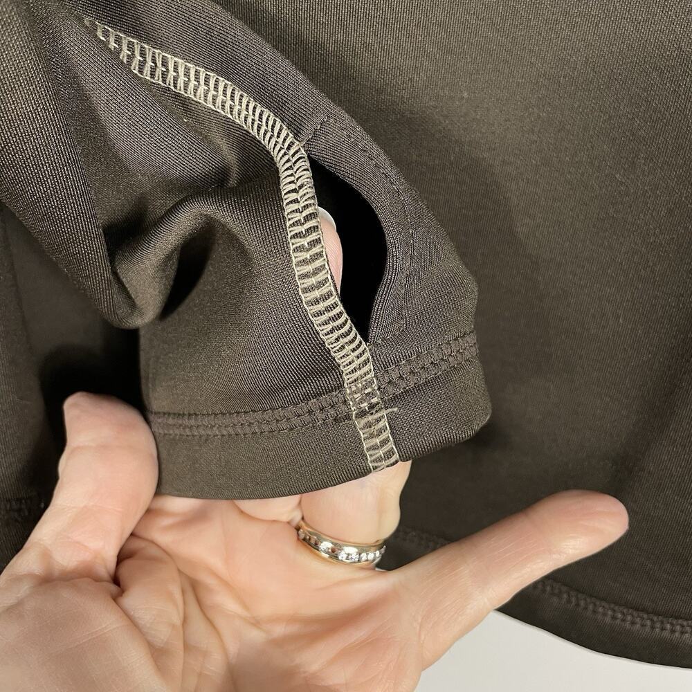 Goode Rider Sweatshirt Women Large Brown Fleece 1/2 Zip Thumbholes Equestrian - Picture 8 of 12